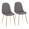 Lumisource Pebble Chair in Gold Steel and Charcoal Fabric, PK 2 CH-PEBBLE AUCHAR2